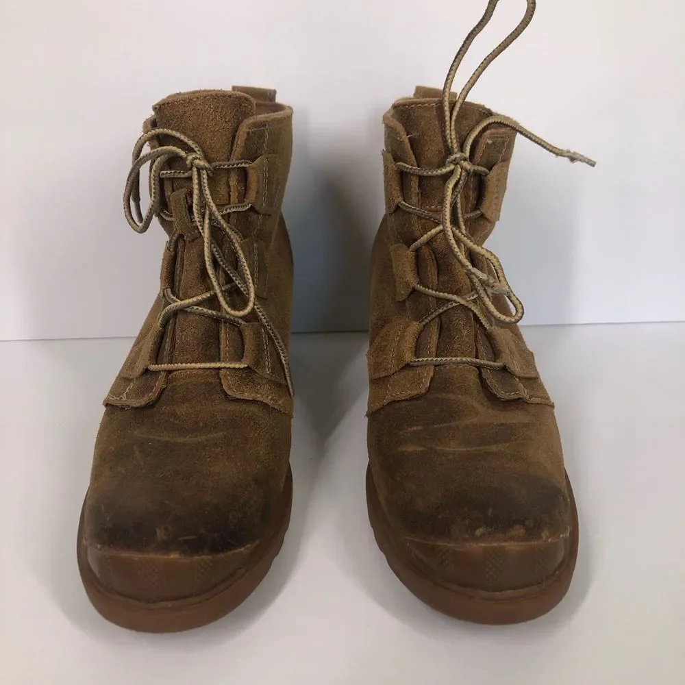 SOREL Toronto Brown Suede Lace Up Wedge Boots Booties Size 10.5 NL2115-286